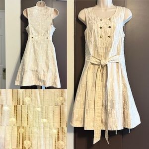 Marc Marc Jacobs-Pleated Front-Cotton & Silk Brocade Dress-EUC-Sz 8